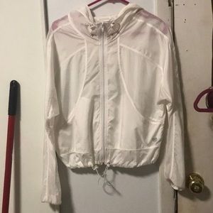 White windbreaker